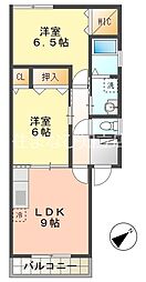 名鉄名古屋本線 前後駅 バス18分 ふれあいバス神田町六丁目下車 3.1kmの賃貸アパート 2階2LDKの間取り