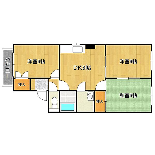 クレール上所V 202｜新潟県新潟市中央区上所中３丁目(賃貸アパート3DK・2階・54.65㎡)の写真 その2