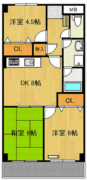 パープルマウンテン 506｜新潟県新潟市中央区鐙西２丁目(賃貸マンション3DK・5階・55.07㎡)の写真 その2