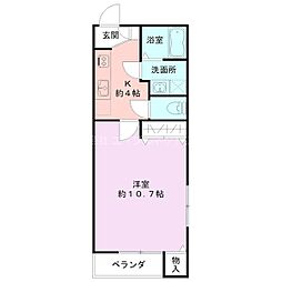 ウェストヒルズ愛宕 1Kの間取図画像