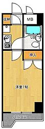 リバティープラザ天神尾 1Kの間取図画像