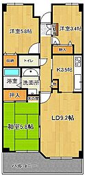 グランディール紫竹山 3LDKの間取図画像