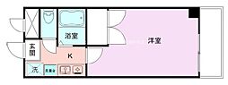 グランエグゼ 1Kの間取図画像