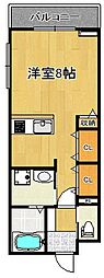 アストライア女池神明 ワンルームの間取図画像