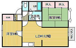 シャンブル桜木C 2LDKの間取図画像