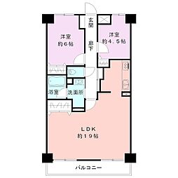 ロンドベル弁天橋 2LDKの間取図画像