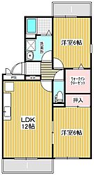 ブルーム・ガーデンC 2LDKの間取図画像