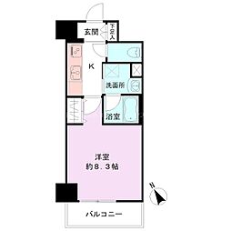 Alivis新潟萬代橋 1Kの間取図画像