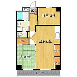 紫竹山ガーデンハイツ 2LDKの間取図画像