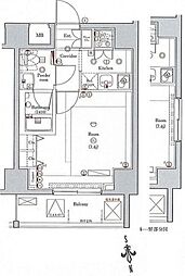 クレイシア新御徒町 4階1Kの間取り