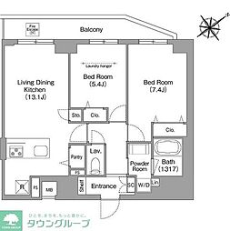ＨＦ押上レジデンス 7階2LDKの間取り