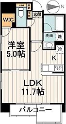 椿 7階1LDKの間取り