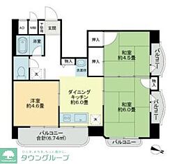 ライオンズマンション駒形 8階3DKの間取り