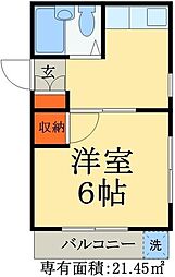 JR総武線 新小岩駅 徒歩5分の賃貸マンション 4階1Kの間取り