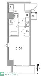 プレストマーロ両国 2階1Kの間取り