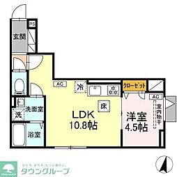 セレスティア大島 1LDKの間取図画像