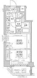 ルフレプレミアム押上 5階2Kの間取り