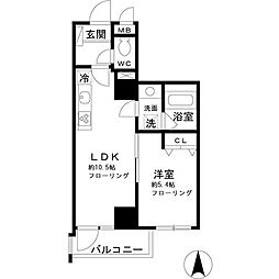 アートヴィラージュ亀戸 7階1LDKの間取り