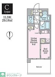 クレストコート東陽町 1LDKの間取図画像