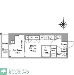 ウエリスアーバン住吉EAST 1DKの間取図画像