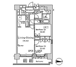 ParkAxis辰巳STAGE 2LDKの間取図画像