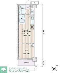 エスティメゾン豊洲レジデンスE棟 1LDKの間取図画像