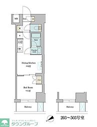 江東区深川2丁目マンション 1LDKの間取図画像