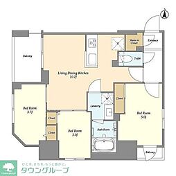 ドゥーエ両国IV 3LDKの間取図画像