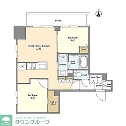 ドゥーエ両国IV 2LDKの間取図画像