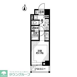 プレール・ドゥーク東陽町 1Kの間取図画像