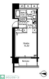 パークアクシス亀戸 1Kの間取図画像