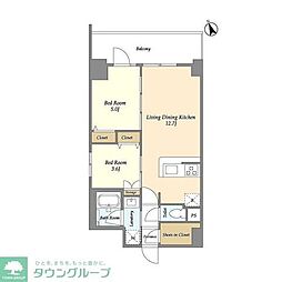 Due南砂町 2LDKの間取図画像