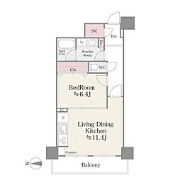 イーストコア曳舟一番館 1LDKの間取図画像