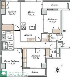 グリーンホームズ・1 4LDKの間取図画像