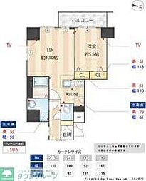 N-ステージ両国 1LDKの間取図画像