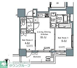 パークアクシス仲御徒町 2LDKの間取図画像