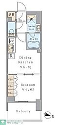 Brilliaist両国 1DKの間取図画像