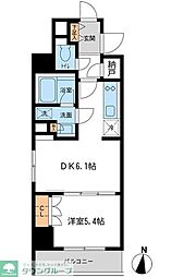 レジデンス両国駅前 1DKの間取図画像