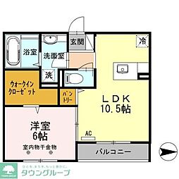 リバーサイドヴィラ錦糸町 1LDKの間取図画像