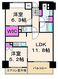 リベルテ月島 2LDKの間取図画像