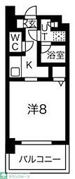 グランパセオ門前仲町2 1Kの間取図画像