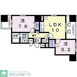 リバーサイドガーデン 2LDKの間取図画像