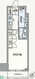 アジールコート塩浜キャナル 1Kの間取図画像