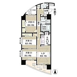 メゾンシャルム 3LDKの間取図画像