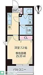 COURTTAKETOKU3 1Kの間取図画像