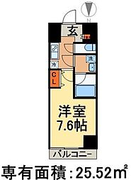 ルクシェール浅草 1Kの間取図画像