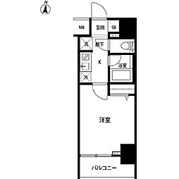 ルクレ錦糸町 1Kの間取図画像