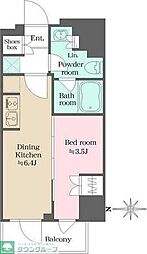 ウエリスアーバン錦糸町 1DKの間取図画像