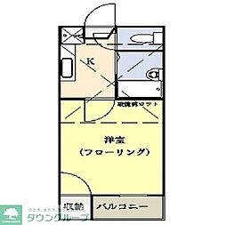 ライゼ立花 1Kの間取図画像