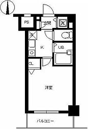 スカイコート東陽町WEST 1Kの間取図画像